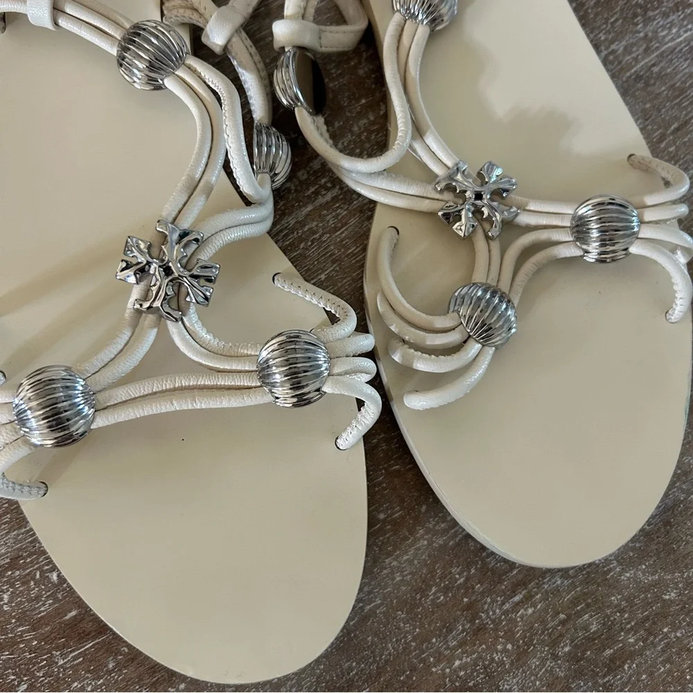 Tory Burch Capri Strappy Beaded Slingback Sandals